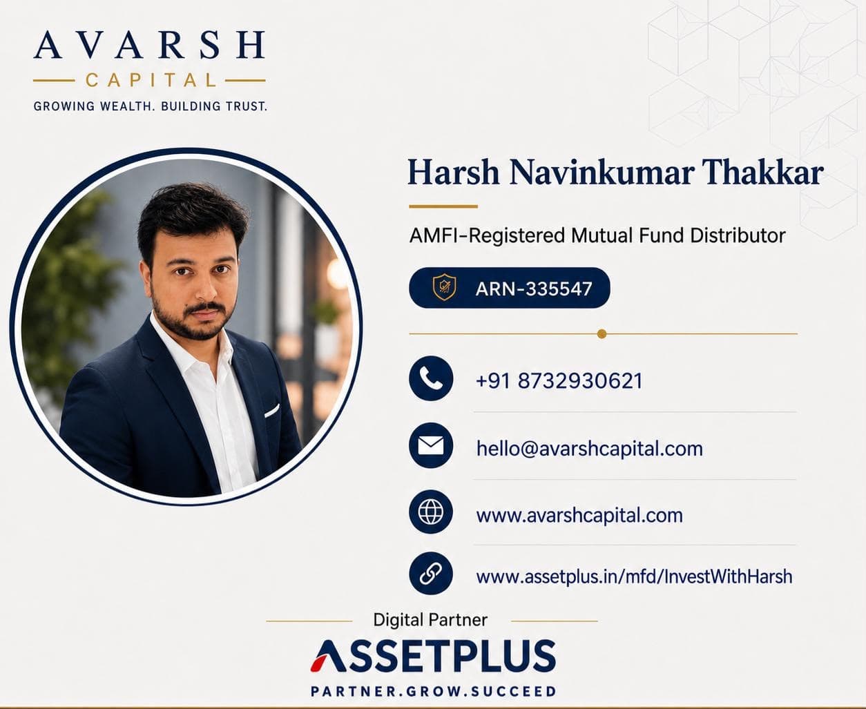 Harsh Navinkumar Thakkar — Founder, Avarsh Capital